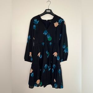Ann Taylor Flower printed tiered mini dress